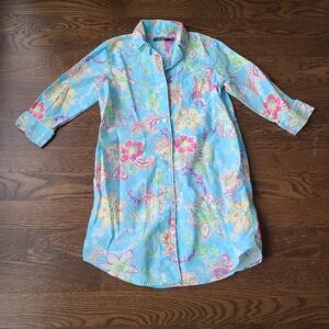 Lauren Ralph Lauren nightgown Women's Floral Button-Down sz.S